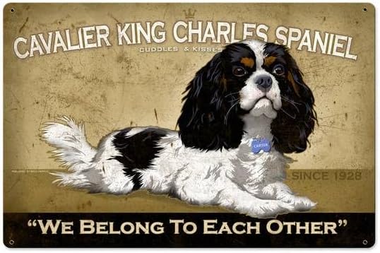 Home Bar And Coffee - ป้ายโลหะสไตล์เรโทร ลาย Cavalier King Charles Spaniel