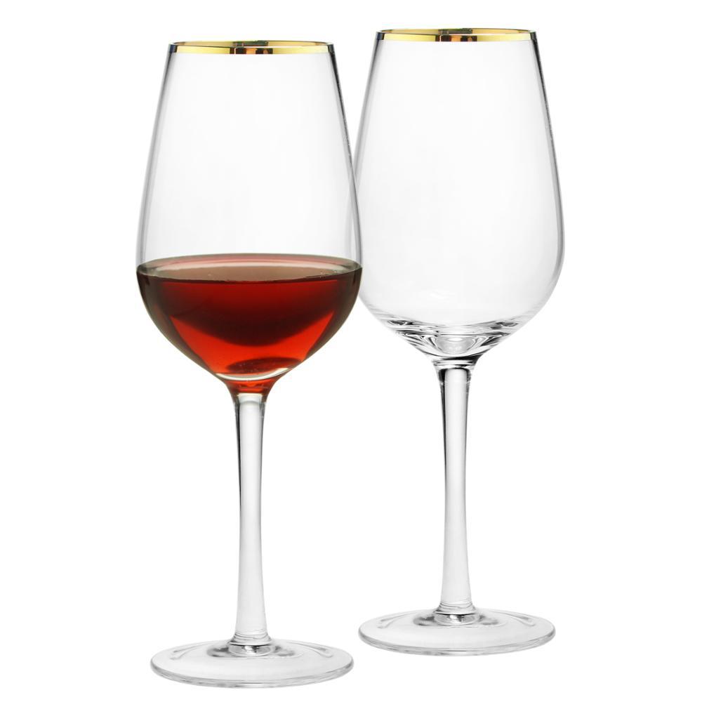 Highball Glass Set - แก้วไฮบอลขอบทอง แก้วไวน์แดง แก้วแชมเปญ ชุดแก้วสลักลายทอง แก้วสไตล์โมเดิร์นเรียบง่าย ภาชนะใส่เครื่องดื่มสำหรับโต๊ะอาหาร