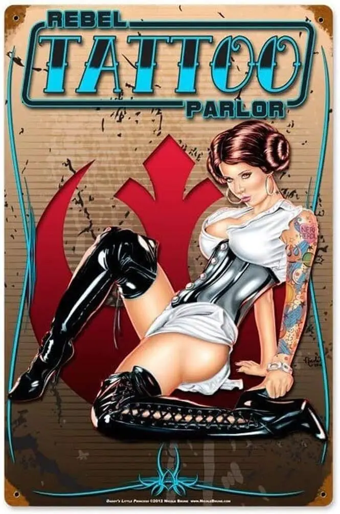 Home Bar And Coffee - ป้ายโลหะวินเทจ SmartCows Tattoo Parlor สำหรับตกแต่งผนังบ้าน คลับ