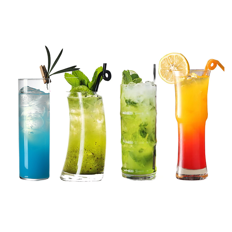 Highball Glass Set - แก้วคริสตัลทรงสูงแบบไร้สารตะกั่ว สำหรับเครื่องดื่ม เช่น น้ำ น้ำผลไม้ เบียร์