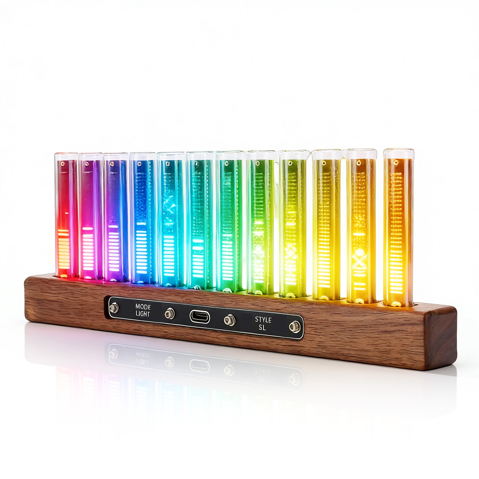 Home Bar Setup - จอแสดงผลสเปกตรัมเพลง LED เครื่องวิเคราะห์เสียงในบ้าน แถบไฟจังหวะดนตรีความไวสูง พร้อมหลอดไฟ 12
