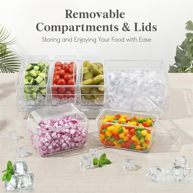 A25F-ภาชนะใส่เครื่องปรุงแบบแช่ - Garnish Tray Set บทวิจารณ์และราคา