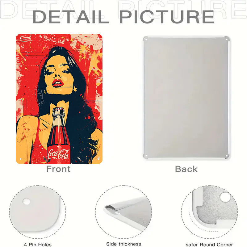 ภาพวาดโลหะรูปสาวน้อยโคคา-โคล่า - Home Bar And Coffee บทวิจารณ์และราคา