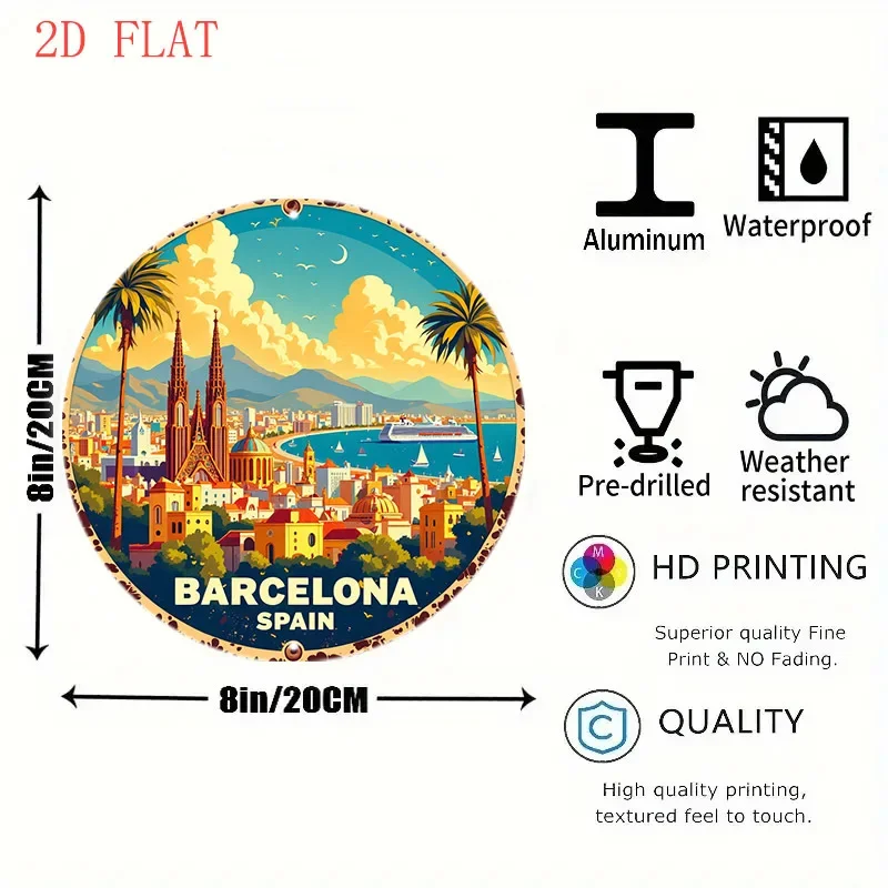 ป้ายโลหะรูปทรงกลมขนาด 8 นิ้ว ล - Home Barcelona บทวิจารณ์และราคา