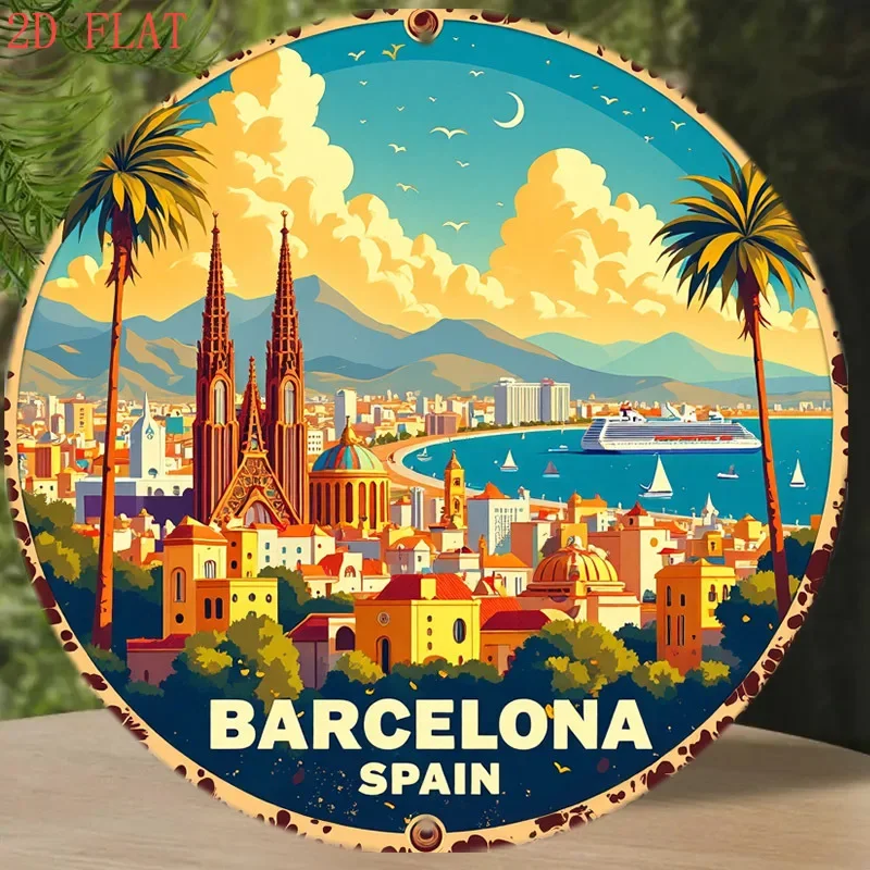 ป้ายโลหะรูปทรงกลมขนาด 8 นิ้ว ล - Home Barcelona บทวิจารณ์และราคา