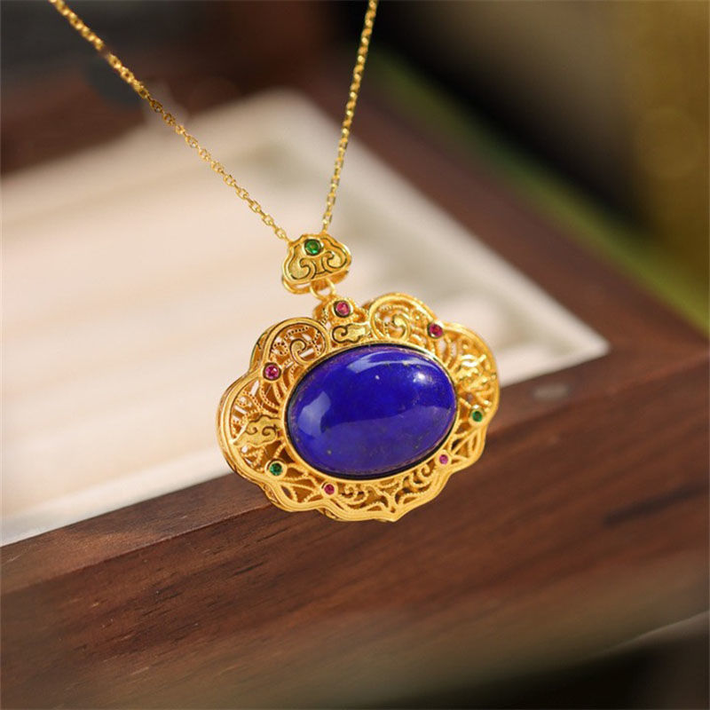 สร้อยคอ Lapis Lazuli แบบคลาสสิ - Bar Cart Gold บทวิจารณ์และราคา