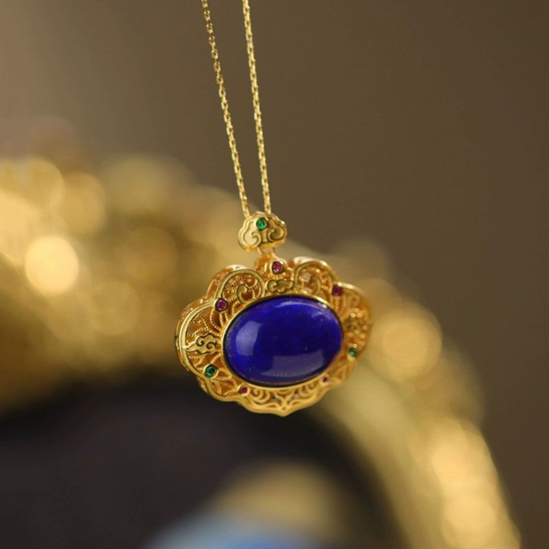 สร้อยคอ Lapis Lazuli แบบคลาสสิ - Bar Cart Gold บทวิจารณ์และราคา