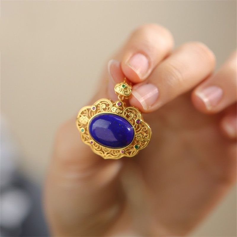 สร้อยคอ Lapis Lazuli แบบคลาสสิ - Bar Cart Gold บทวิจารณ์และราคา