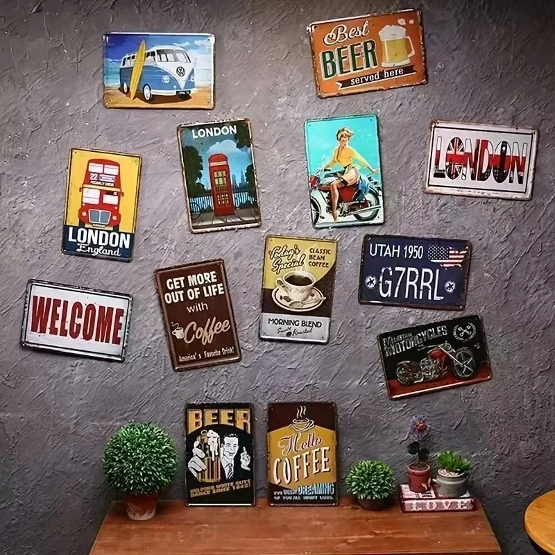 ป้ายเหล็กติดผนังสไตล์วินเทจ ขน - Home Bar Word บทวิจารณ์และราคา