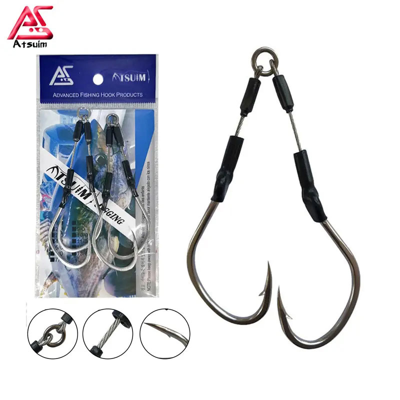 เช่น 10 คู่ Barbed Double Hook - Jigger Double Sided บทวิจารณ์และราคา