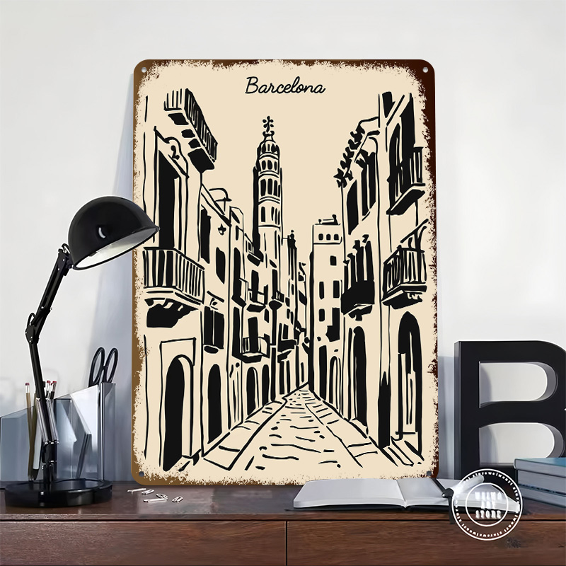 ป้ายโลหะติดผนังลายถนนบาร์เซโลน - Home Barcelona บทวิจารณ์และราคา