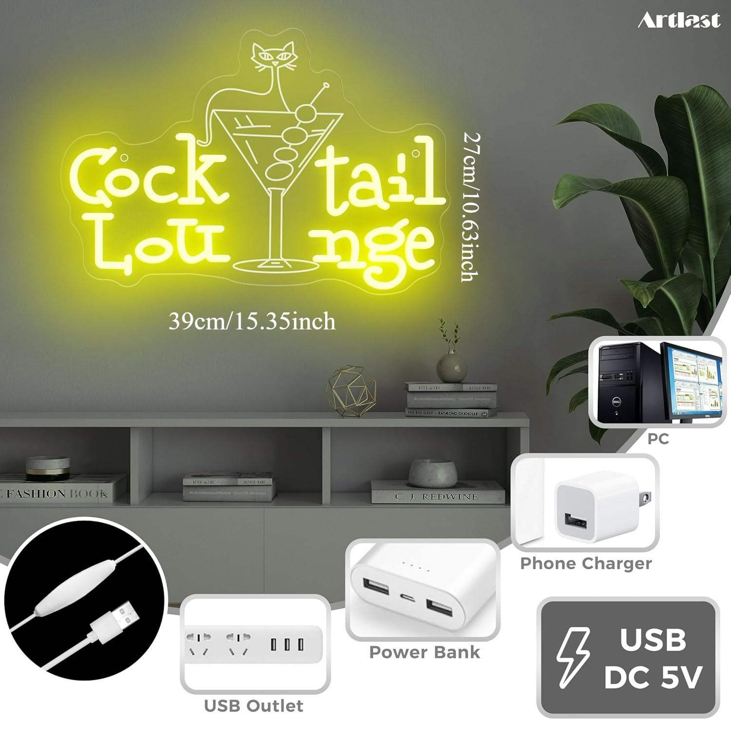 ป้ายไฟนีออนร้านค็อกเทล ไฟ LED  - Home Bar Signs บทวิจารณ์และราคา